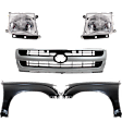 5-Piece Kit, Front, Driver and Passenger Side Fender, RWD, Without Pre-Runner Model, Includes (2) Fender, (1) Grille, and (2) Headlight