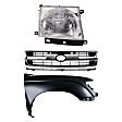3-Piece Kit, Front, Passenger Side Fender, RWD, Without Pre-Runner Model, Includes (1) Fender, (1) Grille, and (1) Headlight