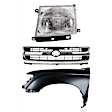 3-Piece Kit, Front, Driver Side Fender, RWD, Without Pre-Runner Model, Includes (1) Fender, (1) Grille, and (1) Headlight