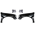 4-Piece Kit, Front, Driver and Passenger Side Fender, For Models Without Opening Flares, Includes (2) Fender and (2) Headlight