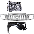 3-Piece Kit, Grille Chrome, Includes (1) Fender, (1) Grille, and (1) Headlight