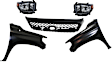4-Piece Kit Driver and Passenger Side LED Headlight, With bulb(s), OE Replacement, Includes (2) Fender, (1) Grille Assembly and (1) Headlight