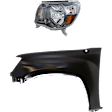 2-Piece Kit Driver Side Halogen Headlight, With bulb(s), Type 1, OE Replacement, Includes (1) Fender and (1) Headlight