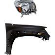 2-Piece Kit Passenger Side Halogen Headlight, With bulb(s), Type 1, OE Replacement, Includes (1) Fender and (1) Headlight
