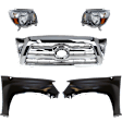 5-Piece Kit, Grille Chrome, Includes (2) Fender, (1) Grille, and (2) Headlight