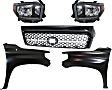 4-Piece Kit Grille Painted Gray, Includes (2) Fender, (1) Grille Assembly and (1) Headlight