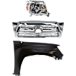 3-Piece Kit, Grille Chrome, Includes (1) Fender, (1) Grille, and (1) Headlight