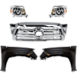 5-Piece Kit, Grille Chrome, Includes (2) Fender, (1) Grille, and (2) Headlight