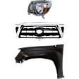 3-Piece Kit Driver Side Halogen Headlight, Type 1, Includes (1) Fender, (1) Grille Assembly, and (1) Headlight, CAPA Certified