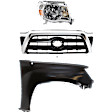 3-Piece Kit Passenger Side Halogen Headlight, For Models Without Sport Package, Includes (1) Fender, (1) Grille Assembly, and (1) Headlight, CAPA Certified