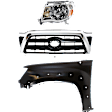 3-Piece Kit Driver Side Halogen Headlight, For Models Without Sport Package, Includes (1) Fender, (1) Grille Assembly, and (1) Headlight, CAPA Certified