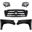 5-Piece Kit Driver and Passenger Side Halogen Headlight, Type 1, Includes (2) Fender, (1) Grille Assembly, and (2) Headlight