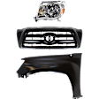 3-Piece Kit Driver Side Halogen Headlight, Includes (1) Fender, (1) Grille Assembly, and (1) Headlight