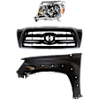 3-Piece Kit Driver Side Halogen Headlight, For Models Without Sport Package, Includes (1) Fender, (1) Grille Assembly, and (1) Headlight