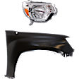 2-Piece Kit Passenger Side Halogen Headlight, With bulb(s), OE Replacement, Includes (1) Fender and (1) Headlight