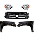 5-Piece Kit Driver and Passenger Side Halogen Headlight, Includes (2) Fender, (1) Grille Assembly, and (2) Headlight