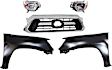 5-Piece Kit, Grille Chrome Shell with Painted Black Insert, For Models Without STX Edition, CAPA Certified, Includes (2) Fender, (1) Grille, and (2) Headlight