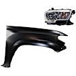 2-Piece Kit Passenger Side Halogen Headlight, With bulb(s), OE Replacement, CAPA Certified, Includes (1) Fender and (1) Headlight