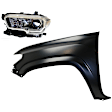 2-Piece Kit Driver Side Halogen Headlight, With bulb(s), OE Replacement, CAPA Certified, Includes (1) Fender and (1) Headlight