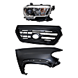 3-Piece Kit, Grille Painted Black, CAPA Certified, Includes (1) Fender, (1) Grille, and (1) Headlight
