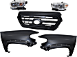 5-Piece Kit Driver and Passenger Side Halogen Headlight, With bulb(s), OE Replacement, CAPA Certified, Includes (2) Fender, (1) Grille Assembly and (2) Headlight