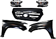 5-Piece Kit, Grille Painted Black, CAPA Certified, Includes (2) Fender, (1) Grille, and (2) Headlight
