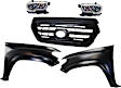 5-Piece Kit Driver and Passenger Side Halogen Headlight, With bulb(s), OE Replacement, CAPA Certified, Includes (2) Fender, (1) Grille Assembly and (2) Headlight
