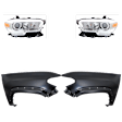 4-Piece Kit Driver and Passenger Side Halogen Headlight, With bulb(s), OE Replacement, Includes (2) Fender and (2) Headlight