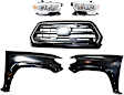 5-Piece Kit, Grille Chrome Shell with Painted Black Insert, For Models Without STX Edition, Includes (2) Fender, (1) Grille, and (2) Headlight