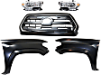 5-Piece Kit, Grille Chrome Shell with Painted Black Insert, For Models Without STX Edition, Includes (2) Fender, (1) Grille, and (2) Headlight