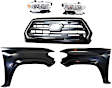5-Piece Kit, Grille Chrome Shell with Painted Black Insert, For Models Without STX Edition, Includes (2) Fender, (1) Grille, and (2) Headlight