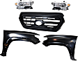 5-Piece Kit, Grille Painted Black, Includes (2) Fender, (1) Grille, and (2) Headlight