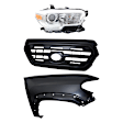 3-Piece Kit, Grille Painted Black, Includes (1) Fender, (1) Grille, and (1) Headlight