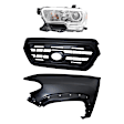 3-Piece Kit, Grille Painted Black, Includes (1) Fender, (1) Grille, and (1) Headlight