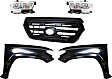 5-Piece Kit, Grille Painted Black, Includes (2) Fender, (1) Grille, and (2) Headlight