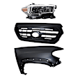 3-Piece Kit, Grille Painted Black, Includes (1) Fender, (1) Grille, and (1) Headlight