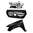 3-Piece Kit, Grille Painted Black, Includes (1) Fender, (1) Grille, and (1) Headlight