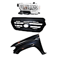 3-Piece Kit, Grille Painted Black, Includes (1) Fender, (1) Grille, and (1) Headlight