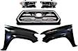 5-Piece Kit, Grille Chrome Shell with Painted Black Insert, Includes (2) Fender, (1) Grille, and (2) Headlight