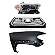 3-Piece Kit, Grille Chrome, Includes (1) Fender, (1) Grille, and (1) Headlight