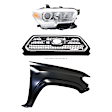 3-Piece Kit, Grille Chrome, Includes (1) Fender, (1) Grille, and (1) Headlight