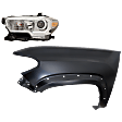 2-Piece Kit Driver Side Halogen Headlight, With bulb(s), OE Replacement, Includes (1) Fender and (1) Headlight