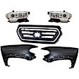 5-Piece Kit Driver and Passenger Side Halogen Headlight, For Models With Fog Lights, Includes (2) Fender, (1) Grille Assembly, and (2) Headlight