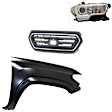 3-Piece Kit, Upper Grille Primed Shell and Insert, For Model Without Trail Package, Includes (1) Fender, (1) Grille, and (1) Headlight