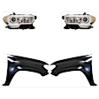 4-Piece Kit Driver and Passenger Side Halogen Headlight, With bulb(s), OE Replacement, Includes (2) Fender and (2) Headlight