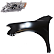 2-Piece Kit Driver Side Halogen Headlight, Without bulb(s), OE Replacement, CAPA Certified, Includes (1) Fender and (1) Headlight