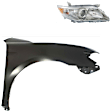 2-Piece Kit Passenger Side Halogen Headlight, With bulb(s), USA Built Vehicle, OE Replacement, Includes (1) Fender and (1) Headlight