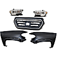 5-Piece Kit, Front, Driver and Passenger Side Fender, For Models With Wheel Opening Mouldings, CAPA Certified, Includes (2) Fender, (1) Grille, and (2) Headlight
