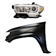 2-Piece Kit, Driver Side Fender, For Models Without Wheel Opening Mouldings, CAPA Certified, Includes (1) Fender and (1) Headlight