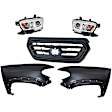 5-Piece Kit, Front, Driver and Passenger Side Fender, For Models With Wheel Opening Mouldings, CAPA Certified, Includes (2) Fender, (1) Grille, and (2) Headlight